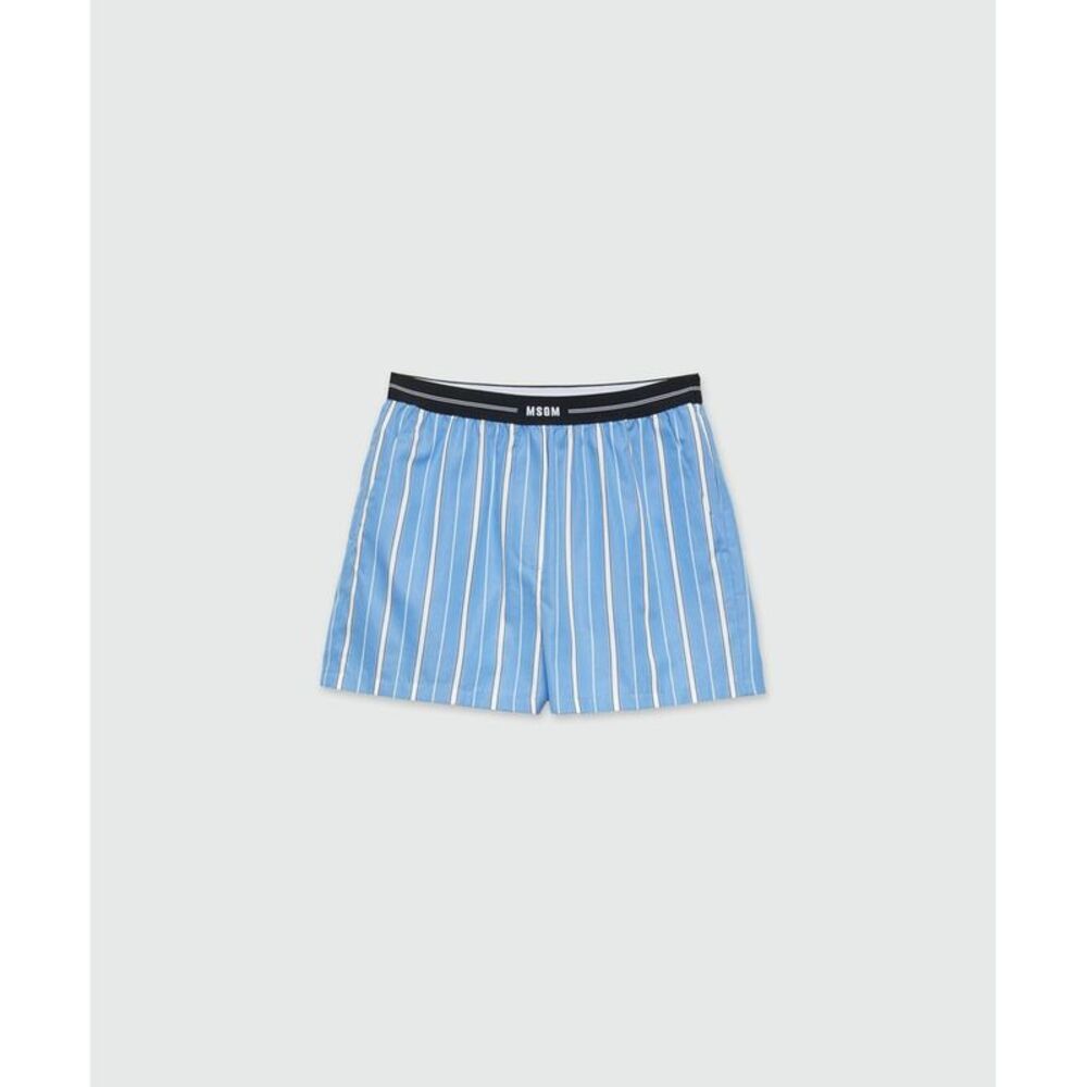 MSGM Blue Cotton Bermuda Men's Shorts